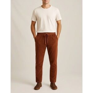 Katin Corduroy Joggers Unisex‎ Medium Rust Brown Elastic Drawstring 29in Inseam
